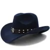 Basker 11.11 hattar kvinnor män ull ihålig västerländsk cowboy hatt för vinter hösten gentleman sombrero hombre cap storlek 56-58cmberets pro2222