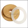 Drinkware Lid Bamboo Cap Reusable Mason Jar Lids 70Mm 86Mm With St Hole And Sile Seal For Canning Drinking Jars Top Drop Delivery Ho Otfzo