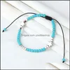 Bedelarmbanden natuurlijke turquoise kraal armband ontwerp handgemaakt gevlochten met ster charmes groothandel sieraden drop levering ot9ot