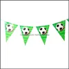 Party Decoration Football Theme Disposable Tableware Plates Napkins Banner Flag Candy Box Baby Shower Decor Soccer Birthday Supplies Dh7Vx