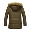 Mężczyzny Down 2023 Futro kołnierz z kapturem mężczyźni zimowa płaszcz ośnieżony parka odzież wierzchnia grubość ciepła ciepła wełniana wełniana 5xl
