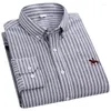 Männer Casual Hemden Männer Tops Langarm Hemd Soziale Koreanische Kleidung Slim Fit Baumwolle Oxford Plaid Einfarbig Gestreiften