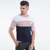 Camisetas masculinas liseaven homens listrados camiseta de gola listrada algodão slim fit shirp t-shirt homens tops size m tize m l xl xxl xxxl y2302