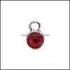 Charms 12 mesi in acciaio inossidabile Birthstone per collana di baccelli Fai da te Colorf Creazione di gioielli Vetro Cristallo Moda all'ingrosso Goccia Deli Otfvw