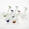 7,4 pouces bécher en verre bong narguilé givré et peinture tuyau d'eau coloré haute hauteur dab rigs avec bol en verre