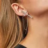 Boucles d'oreilles mode boucle d'oreille pour femmes croix chaîne rondelle Rock Vintage cristal oreille manchette filles bijoux religieux Cool bohême cadeau