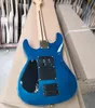 6 Strings guitarra elétrica azul marinho com floyd rosa bordo braçadeira de bordo colhido de bordo personalizável