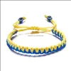 Braccialetti con ciondoli Corda fatta a mano Margherita Girasole Ucraina Braccialetto di amicizia etnico blu e giallo Gioielli con consegna a goccia Otjfm