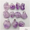 魅力Irregar Amethyst Pillar Natural Stone Chakra Healing Crystal Pendant Diy Necklace Earrings Jewelry Making Drop Defive Dhgarden DH14K