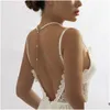 Beaded Neckor Fashion Jewelry Beach Bride Back Body Chain Ornament Choker Halsband Sexig faux p￤rlor Tassel Drop Delivery Pendants DHYMC