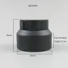 الجملة 20 × 15G 30G 50G Frost Black Make Up Glass Jar with Black Lids White Seal Container Cosmetic Packaging