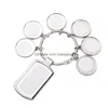 Keychains lanyards mode diy sublimatie blanco ronde thermische beurt ontwerper keychain po frame voor vrouw man sier auto sleutelring dh7lk