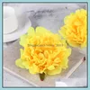 Fleurs décoratives couronnes bricolage 15 cm soie artificielle pivoine têtes de fleurs fête de mariage décoration fournitures Simation fausse tête maison D Otfbk