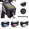 Sacoches vélo sac vélo tête Tube guidon cellule Mobile porte-couvercle téléphone montage sacs étui avec écran tactile 0201