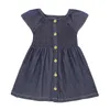 Flickans klänningar Little Maven 2022 Baby Girls New Fashion Summer Dress Denim Stretch Children Casual Clothes Rabbit mjuk och komfort för barn 0131