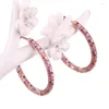 Boucles d'Oreilles Créoles Hemiston Or Rose Full Pavé ROYALTY PIERRES COLORÉES Créole Romantique Bijoux Cadeau Pour Femme