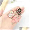 ピンブローチピンクの花エナメルピン女性ファッションドレスコートシャツデミンメタルブローチバッジプロモーションギフト2021デザイン7 DH6QZ