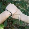 Perles Strands Diy Az 26 Lettre Bracelets Noir Blanc Pierre Perle Couple Bracelet Amitié Chanceux Enfants Famille Cadeau Drop Delivery Juif Otiy8