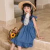 Mädchen Teen Mädchen Denim Patchwork Kleid Neue Kinder Sommer Baumwolle Kleidung Mode Kinder Nette Strand Kleider #6789