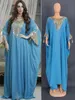 Ethnic Clothing Turkey Muslim Abaya Women Dress Set 2 Piece Chiffon Sequins Bat Sleeve Oversized Gown Dresses Dubai Arab Morocco Caftan 230131