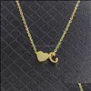 Pendant Necklaces Stainless Steel Necklace 26 Intial Letter Alphabet For Women Gold Color Az Heart Girls Drop Delivery Jewelry Pendan Otxsz