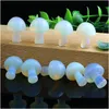 Stone 20mm Mini Opal Glass Mushroom Plant Staty Ornament Carving Home Decoration Crystal Polering Gem Drop Delivery Jewelry Dhgarden Dhupz