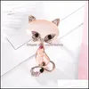 Pins Brooches Design Gold Filled Mticolor Opal Stone Womens Fashion Cute Animal Pins Brooch Jewelry Drop Delivery Otgjr