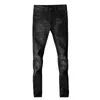 Pantalones vaqueros para hombre 2023 bordado de moda de lujo de alta calidad para hombre flaco Erkek Jean Pantolon diseñador negro