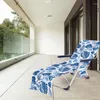 椅子カバービーチカバーマイクロファイバーリクライニングタオルタオル吸収性ポケット付きの焦げ付き防止の砂の熱帯植物