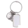 Keychains Lanyards Sublimation Blank Thermal Transter Car Key Rings Diy Six Round Alloy Sier Designer Jewelry Keychain For Family Dh9Qn