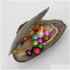 Perle Akoya Oyster 67Mm ronde en coquille d'huîtres avec des bijoux en perles Colouf par livraison sous vide Dh9Rx