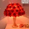 테이블 램프 유럽 크리스탈 램프 장미 꽃 나이트 라이트 홈 결혼식 파티 장식 조명 생일 분위기 책상