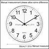 Horloges murales 12 pouces rond muet échelle numérique horloge 3D salon chambre murs maison chambres décor suspendu poinçon Vtmtl1207 Drop Deli Dhpir