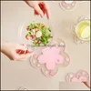 Mats Pads 1Pcs Japan Style Cherry Blossom Heat Insation Table Mat Family Office Antiskid Tea Cup Milk Mug Coffee Drop Delivery Hom Dhx01