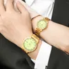 Armbanduhren so cooles kreatives leuchtendes Paar Kky Top Liebhaber beobachtet Männer Modegeschäft Gold Uhr Frauen 2023