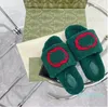 Pantofole piatte da donna di design di lusso Sandali classici da donna in lana premium 234 Sandalo antiusura casual bianco verde Pantofole da donna calde di moda Taglie 34-41