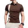 Erkek Tişörtleri Liseeven Yaz T-Shirt Patchwork 2022 Erkekler Tişört Kısa Kollu Tişört Stripted Erkekler Tişörtler Tees Tees Dönüş İnce Gömlek Y2302