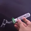 Pipe à fumer de haute qualité 14mm joint brûleur à mazout en verre bong avec clip en plastique sans clou de quartz à 45 degrés Dab Straw Oil Rig