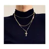 Anh￤nger Halsketten Europa Mode Schmuck Damenkreuz Halskette Mtilayer Ketten Damen Pullover 3761 Q2 Drop Lieferung Anh￤nger Dhhey
