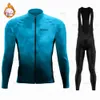 Cykeltröja sätter Winter Thermal Fleece Long Sleeve Sportswear Racing Suit For Men Bib Pants Clothing 221201