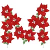 Fleurs décoratives une lumière rouge avec des baies et des couronnes de houx 2 pc maison intérieur extérieur décor pour noël fenêtre guirlande