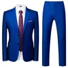 Men's Suits Wedding Men Suit 2023 Slim Fit Blazer Sets 2 Pieces Notch Lapel Design Classic Purple Custom Two Buttons Business Style Costumes