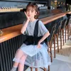 Girl's Dress for Girls Sweet Ruffle Lace Dresses Summer One-Shoulder Designklänningar 6 7 8 9 10 11 12 13 År Kids Fashion Clothing