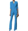 Herrenanzüge Frauen 2 Stück Slim Fit Mode gekerbte Revers Casual Hosen Blazer Sets für Business Office (Jackehose)