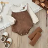 Kledingsets Babymeisjes Kleding Geboren baby 3 -stks Set Romper Blouse Shirt Tops Lange Mouw Tule Leg Warmer Cotton Outfits Kleding 018m 230201