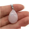 Charms Natural Stone Waterdrop Pendant Rose Quartz Healing Reiki Crystal Diy Necklace Earrings Women Fashion Jewelry Finding Dhgarden Dhaiv