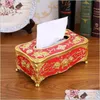 Tissue Boxes Napkins 15 Types European Re Napkin Paper Organizer For Bathroom Toilet Holder Luxury Vintage Style Storage Box Drop Dhg49