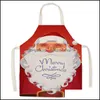 Weihnachtsdekorationen Weihnachtsmann Schürze Leinendruck Weihnachtsbaum Elch Schürzen Home Backen Restaurant Kochen Pinafore Kreative Küche zu Dh1Yp