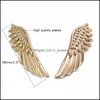 Pins Broches Fashion Angel Wings Broche Collier Pin Sier Plaqué Or Couleur Vente Bijoux Accessoires Cadeau Drop Delivery Ot097