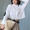 Blusas femininas Camisas designer de moda camisa miu bordado com letras roupas femininas costura curta camisas de manga comprida casaco cardigã lapela slim-fit N1CR